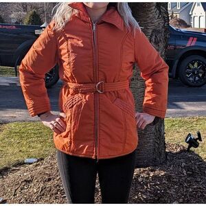 Vintage 70s Orange Amerex Ski Jacket With Gloves